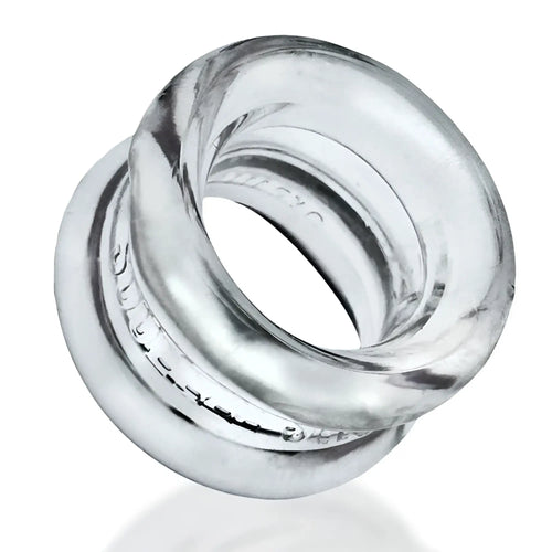 Silver-toned twisted ring with sleek modern design and polished finish from oxballs squeeze short ballstretcher clear