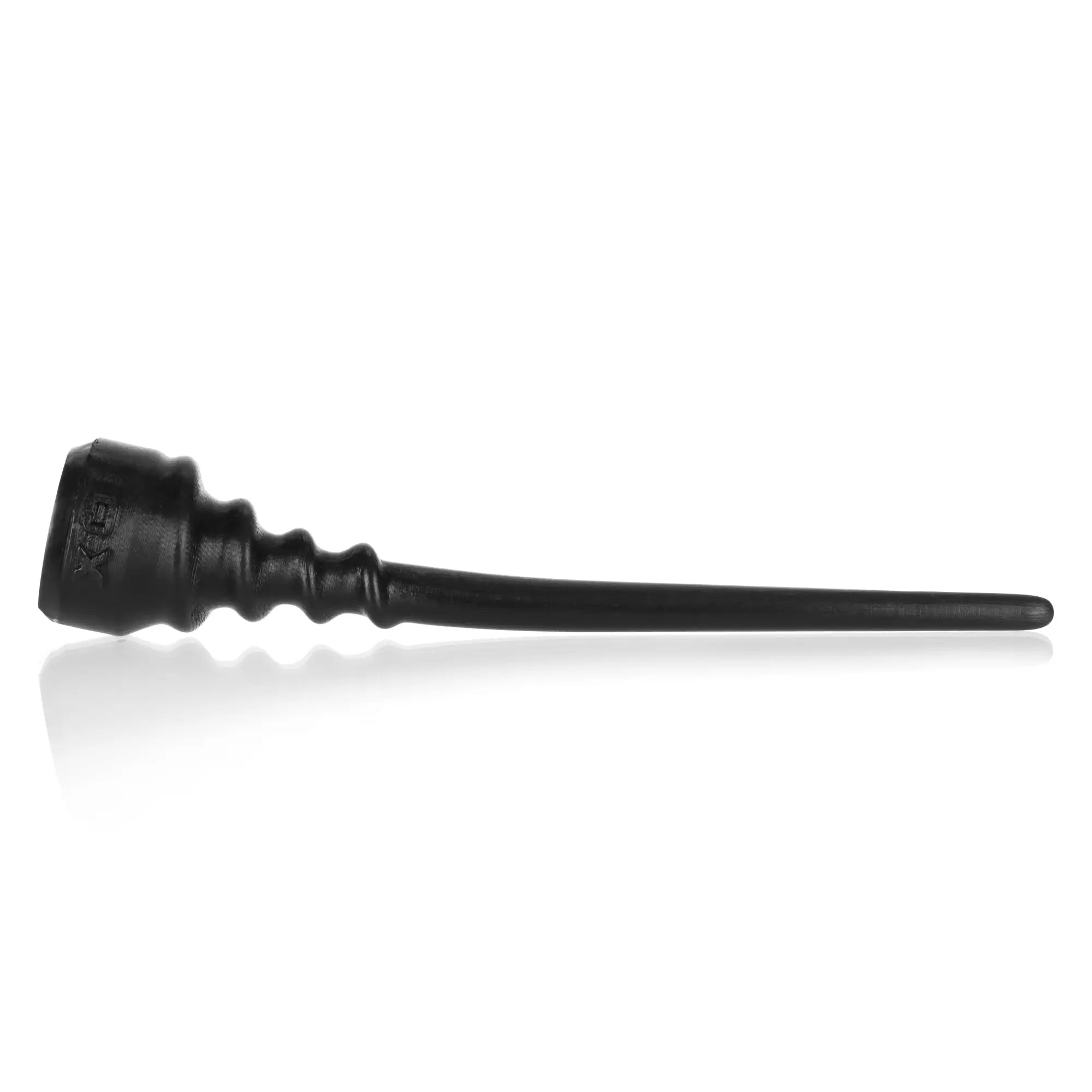 Oxballs tool sound black ceramic pipe with textured fluted handle and smooth tapered stem for comfortable use