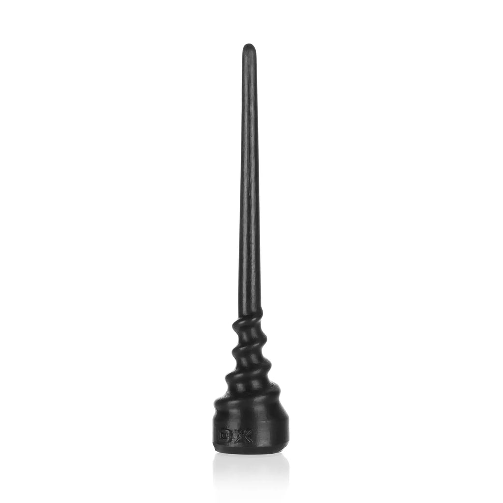Black plastic honey dipper with twisted handle and rounded base from oxballs tool sound black collection