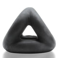 Black triangular-shaped oxballs tri sport 3 size ring cock ball and sling night with matte finish and open center