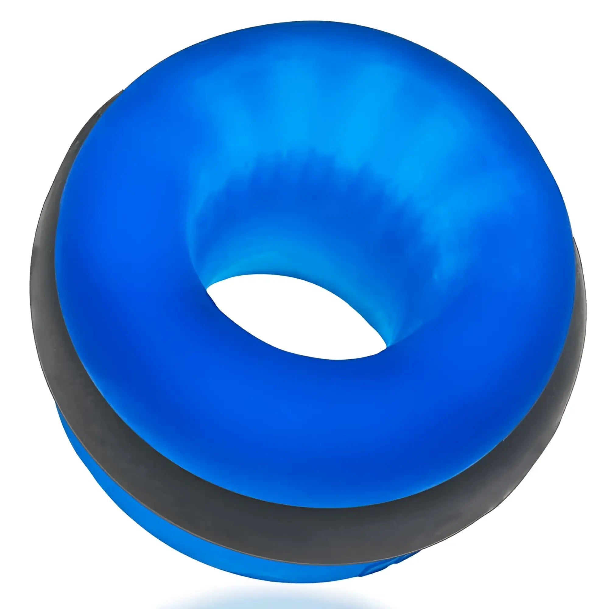 Oxballs ultracore core ballstretcher with blue and gray silicone donut-shaped grip ring in one size