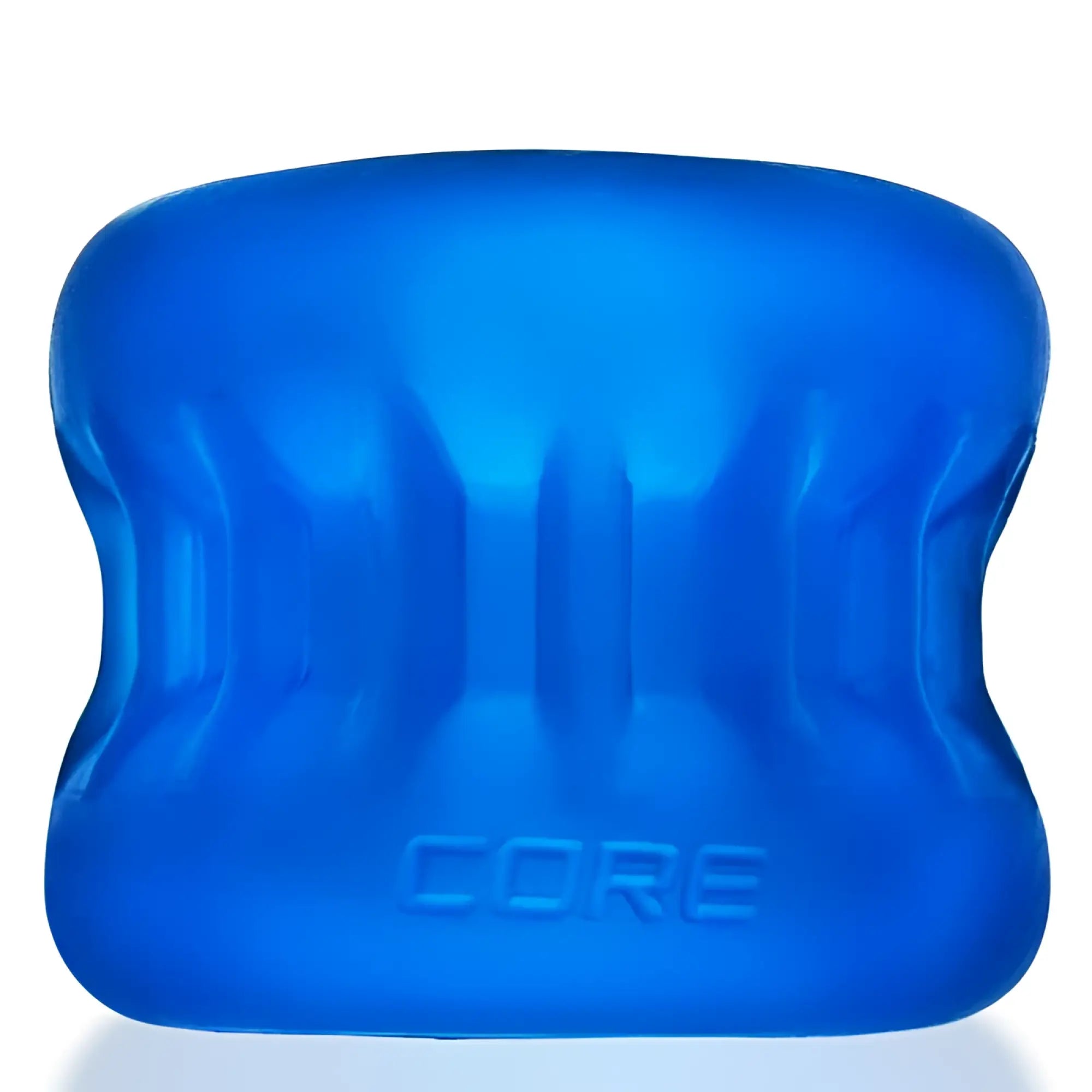 Blue translucent silicone core stabilizer with embossed core branding for oxballs ultracore core ballstretcher blue ice