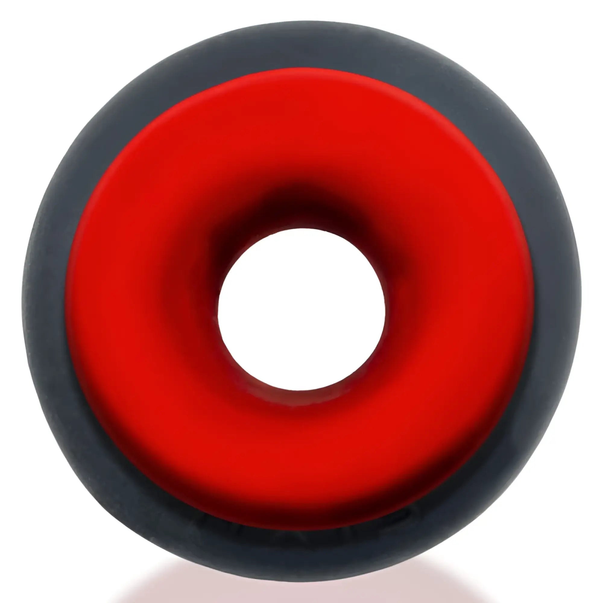 Red and black silicone ballstretcher ring with smooth glossy finish oxballs ultracore core ballstretcher red ice