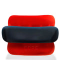 Red and navy blue silicone wristbands with core embossed on the red one for oxballs ultracore core ballstretcher use