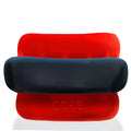 Red and navy blue silicone wristbands with core embossed on the red one for oxballs ultracore core ballstretcher use