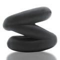 Black matte silicone oxballs z-balls zig-zag cock ring with bold s-shaped design and embossed atdk branding