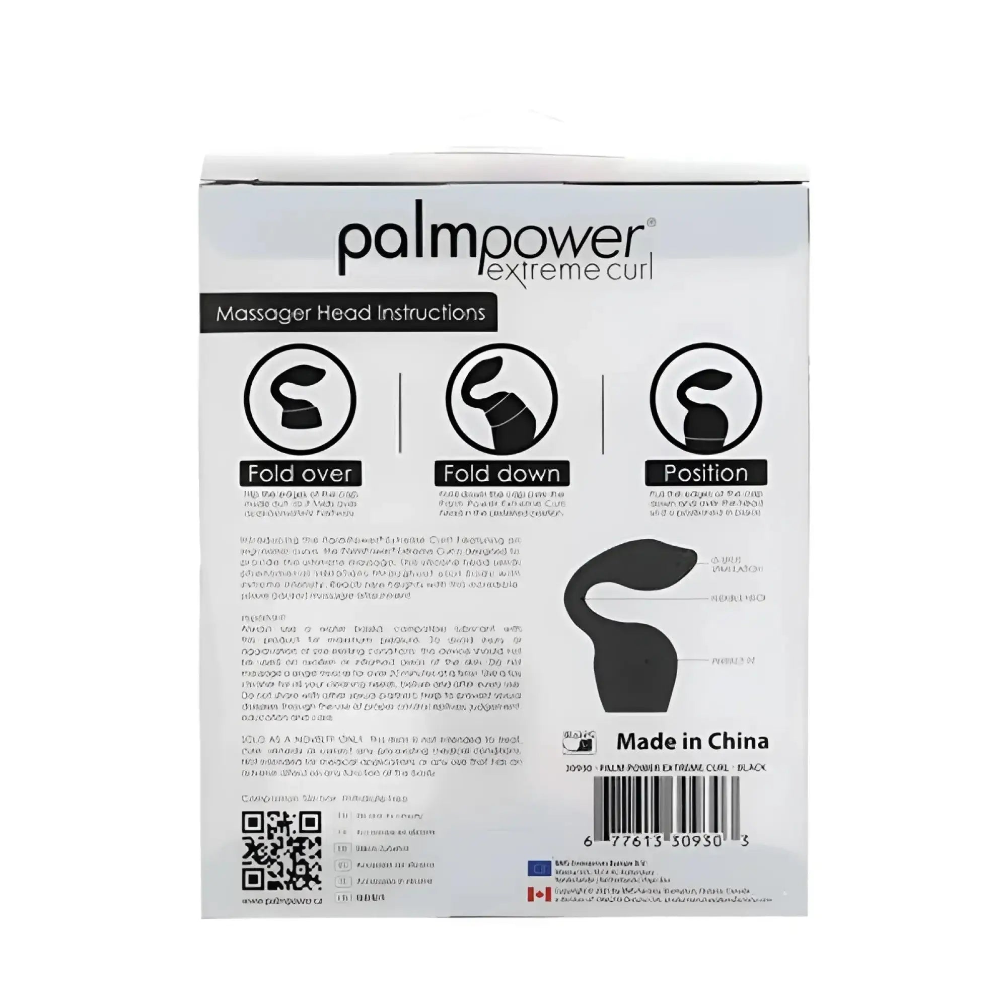 Black silicone palmpower extreme pleasure cap curl massager head with sleek ergonomic design for effective use