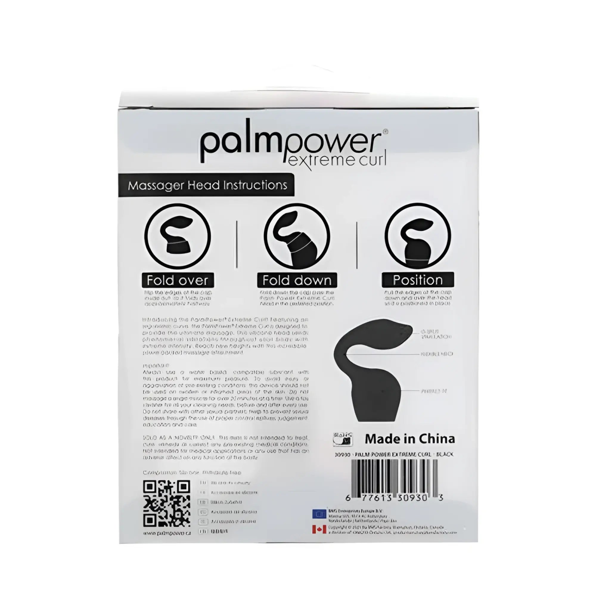 Black silicone palmpower extreme pleasure cap curl massager head with sleek ergonomic design for effective use