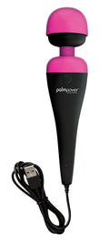 Pink and black palmPower play and play personal massager with rounded head and usb charging cable for easy use