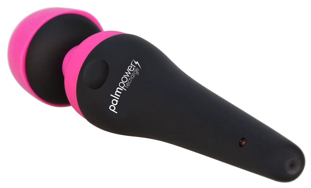 Pink and black palmsway rechargeable massage wand with sleek ergonomic design for palmpower waterproof use