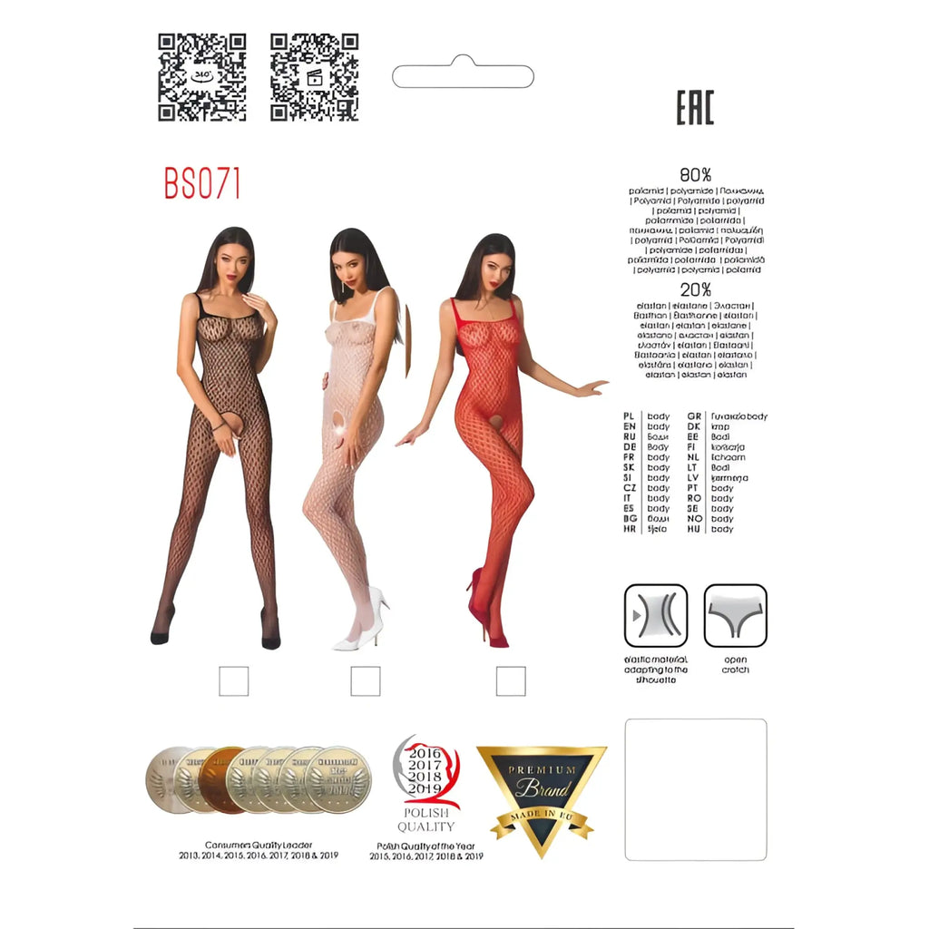 Passion lingerie bodystocking bs071 white one size fishnet bodysuits in black beige and red made of 80 polyester 20 elastane
