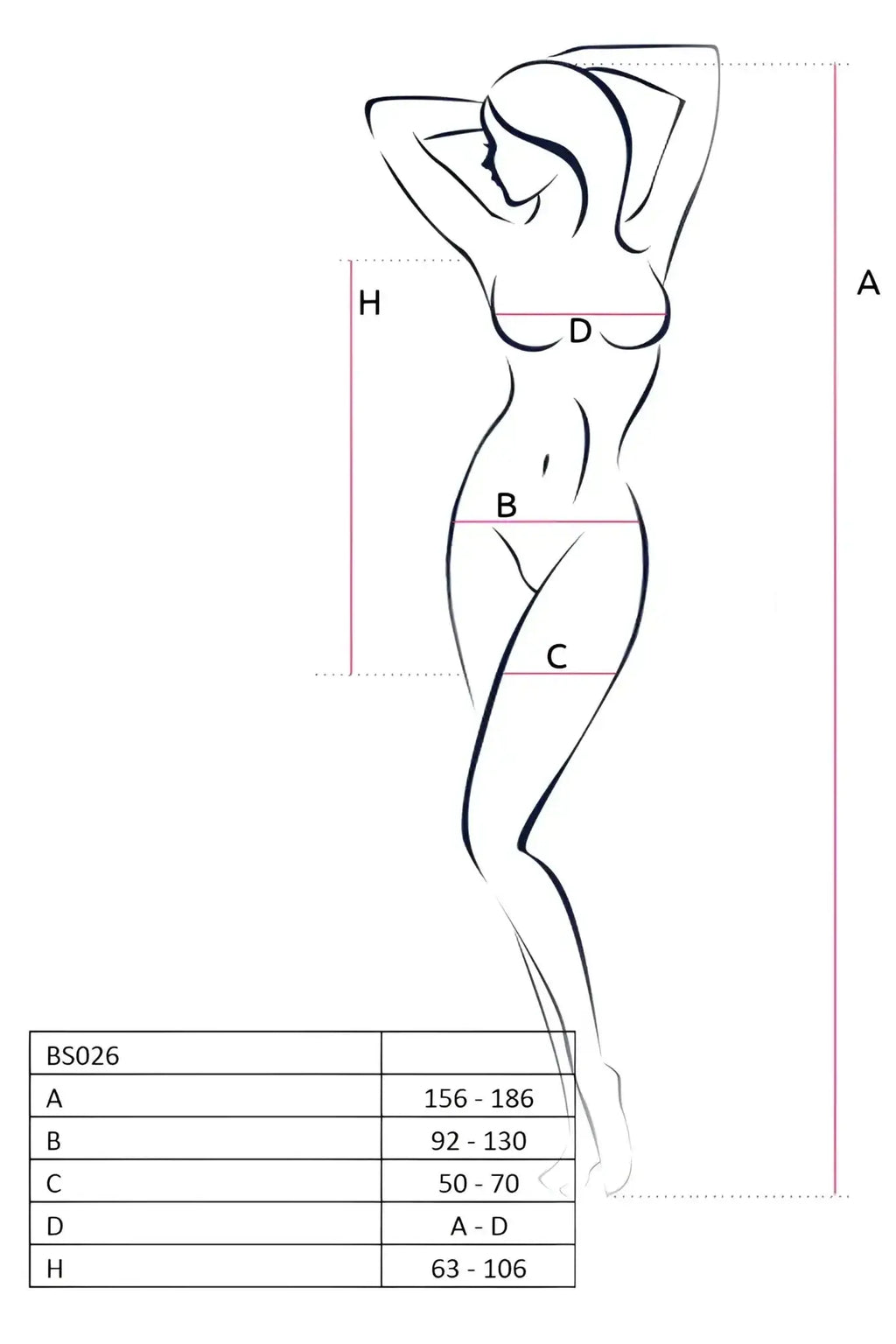 A minimalist black line drawing of a woman wearing a passion lingerie mini dress white with open sides one size