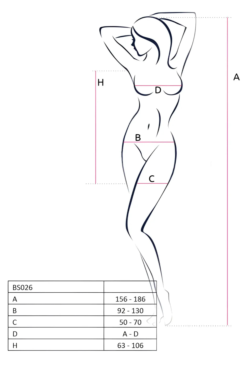 A minimalist black line drawing of a woman wearing a passion lingerie mini dress white with open sides one size