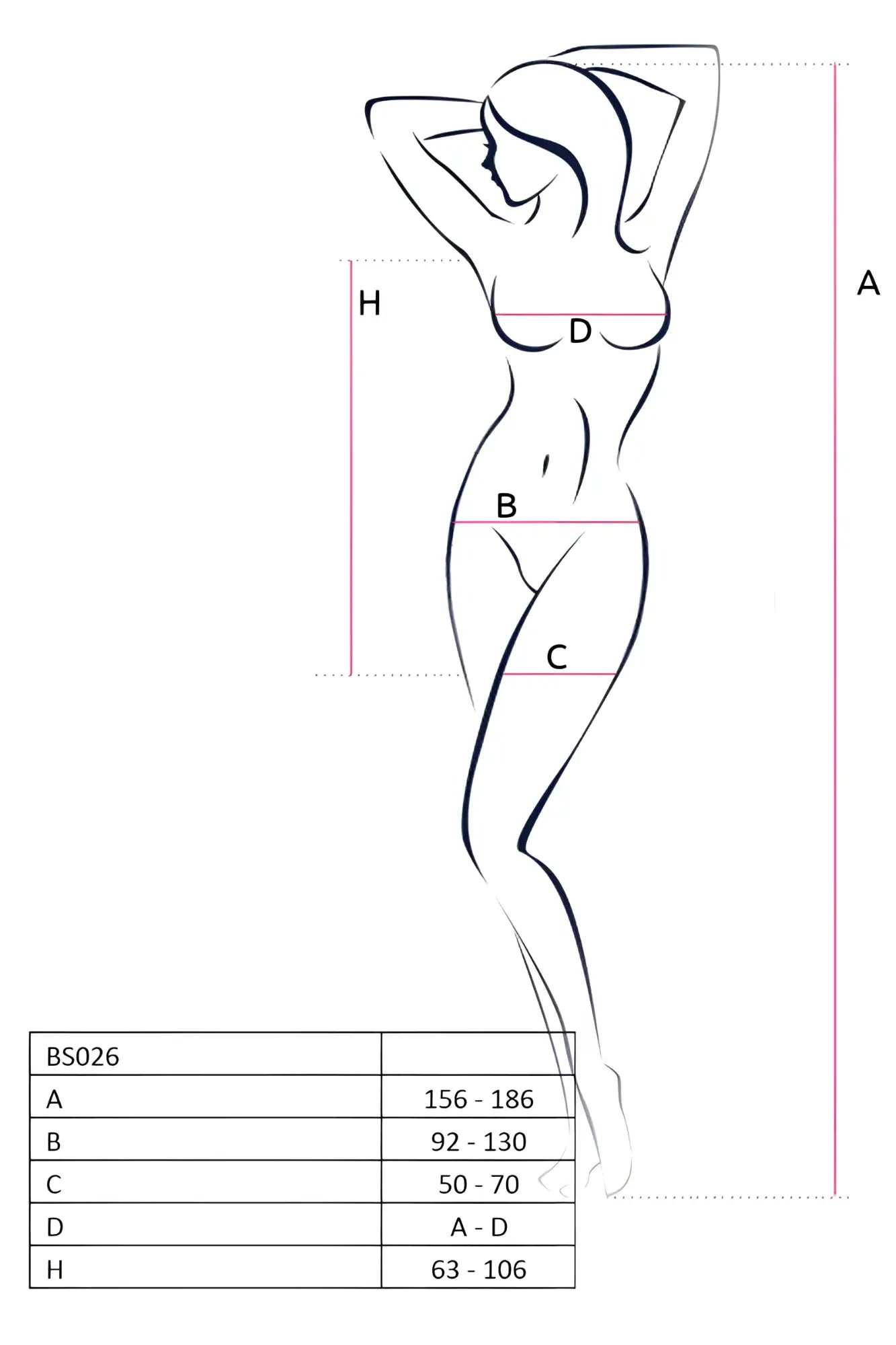 A minimalist black line drawing of a woman wearing a passion lingerie mini dress white with open sides one size