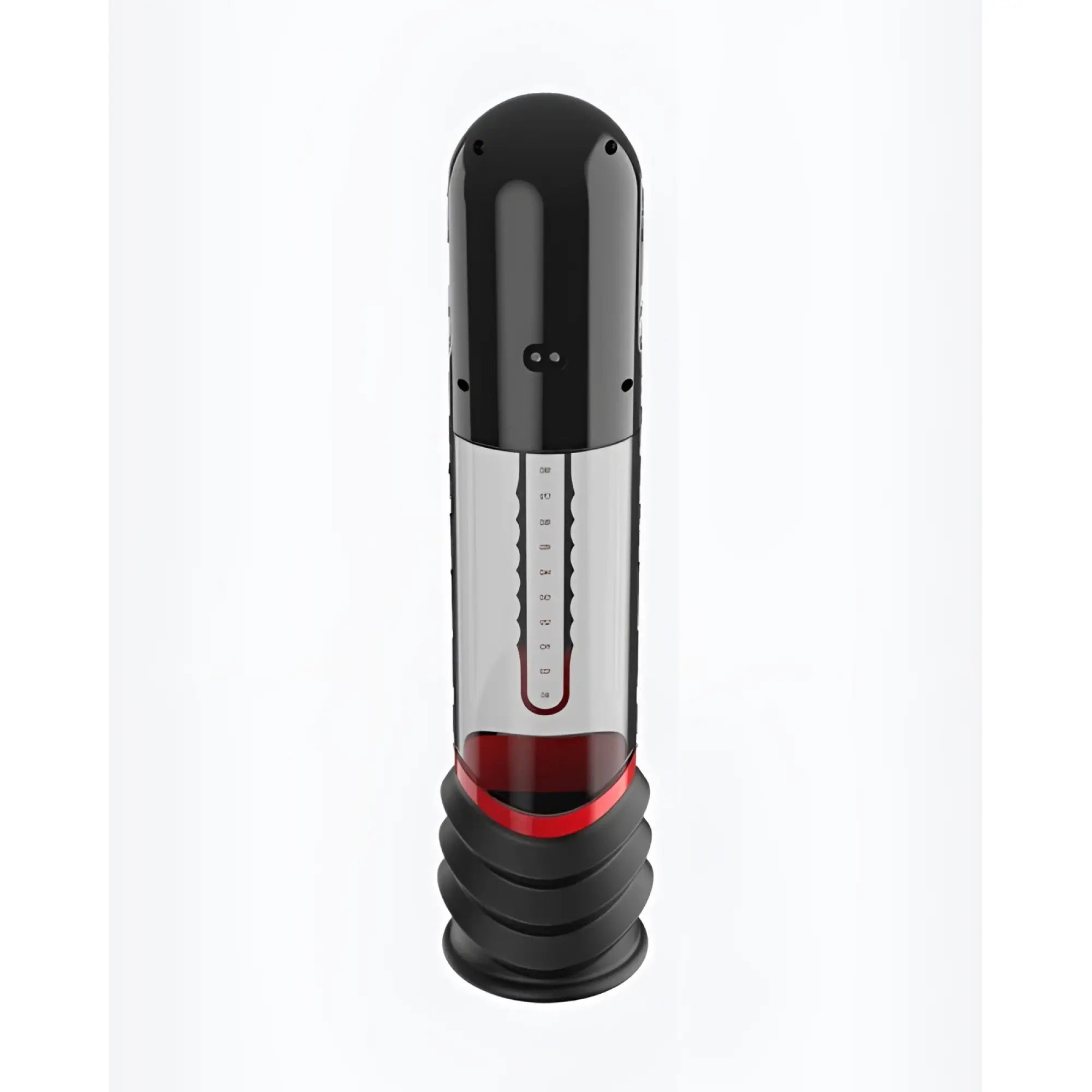 Black and red peak performa isp90 curve infrared automatic lcd penis pump with transparent chamber and measurement markings