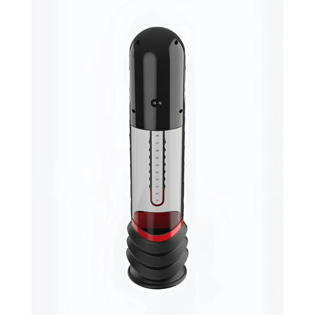 Black and red peak performa isp90 curve infrared automatic lcd penis pump with transparent chamber and measurement markings