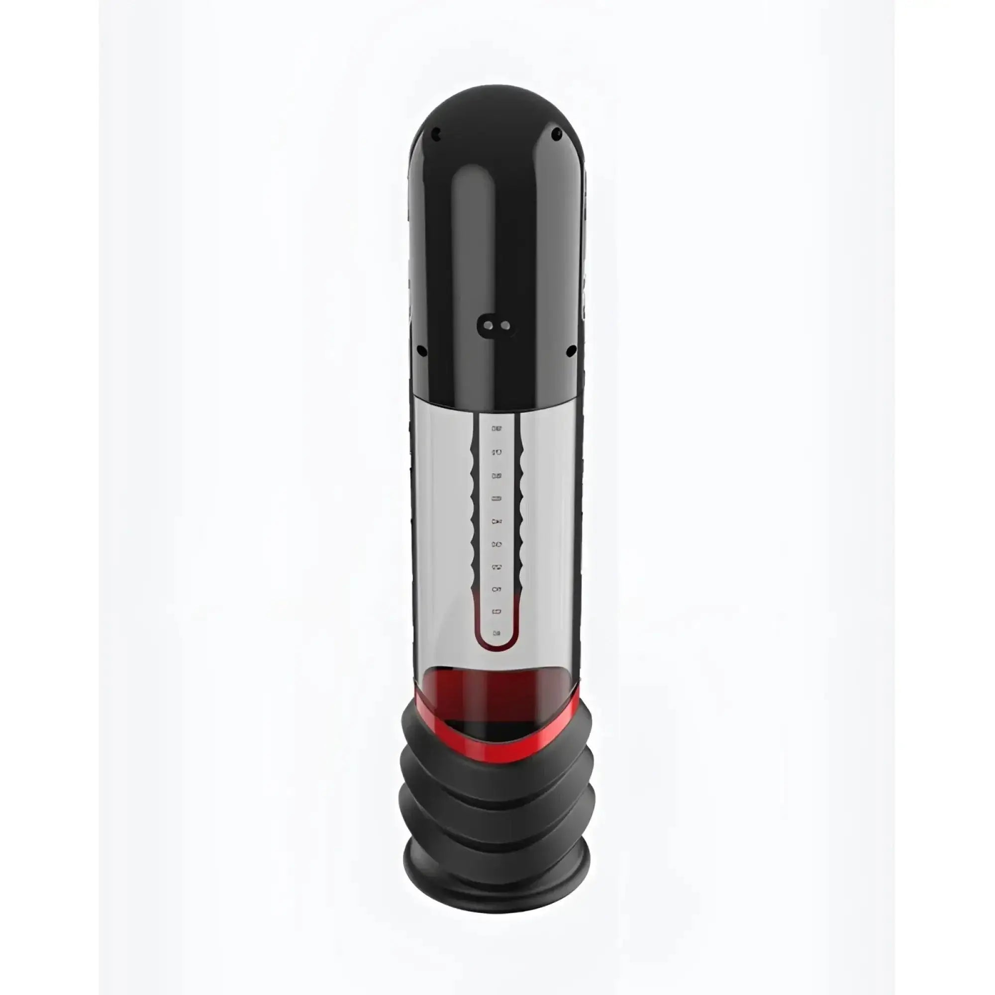 Black and red peak performa isp90 curve infrared automatic lcd penis pump with transparent chamber and measurement markings