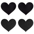 Peekaboo pasties classic black hearts pasties with smooth and snake skin textured heart shaped adhesive pads