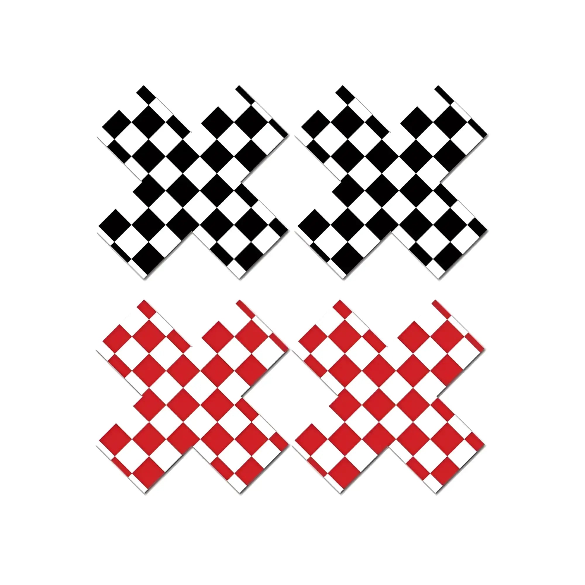 Peekaboo pasties off the wall pasties black and white checkered adhesive patches with red and white matching set