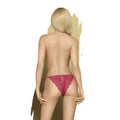 Penthouse too hot to be real panties wine lace thong with scalloped edges and delicate floral pattern size L XL
