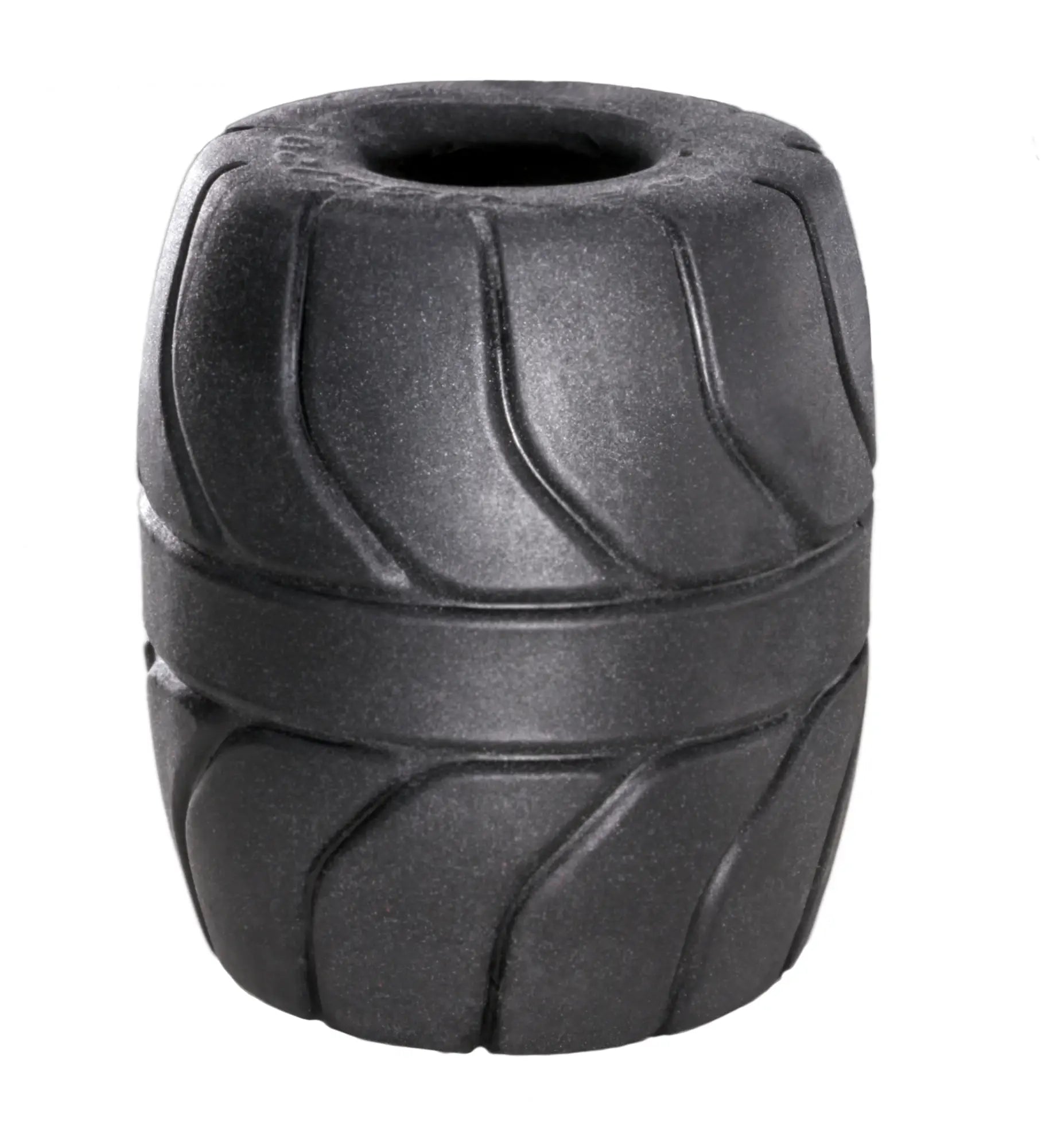 Black rubber perfectfit ball stretcher 2in silaskin with deep grooved tread pattern for secure fit