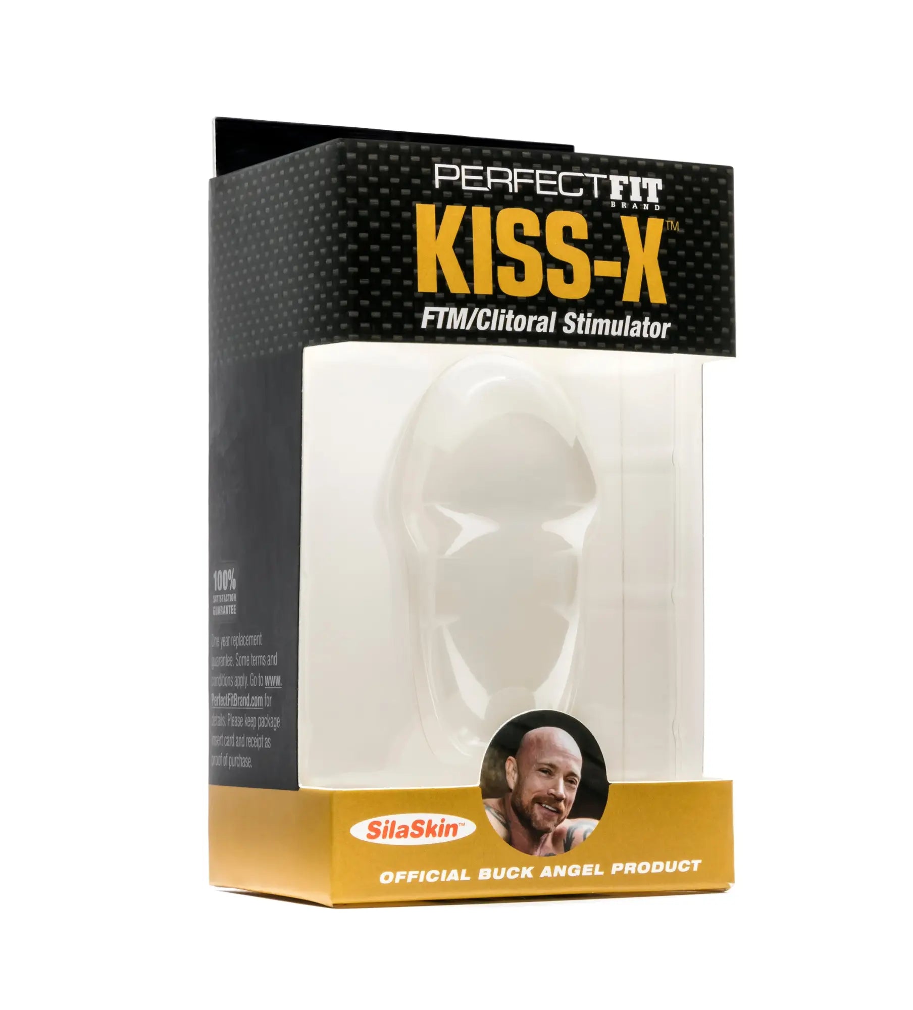 Perfectfit buck angel kissx clear clear silicone ftm clitoral stimulator in branded packaging