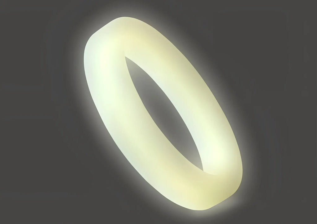 Perfectfit classic silicone medium stretch penis ring 36mm smooth pale yellow with soft glow in the dark