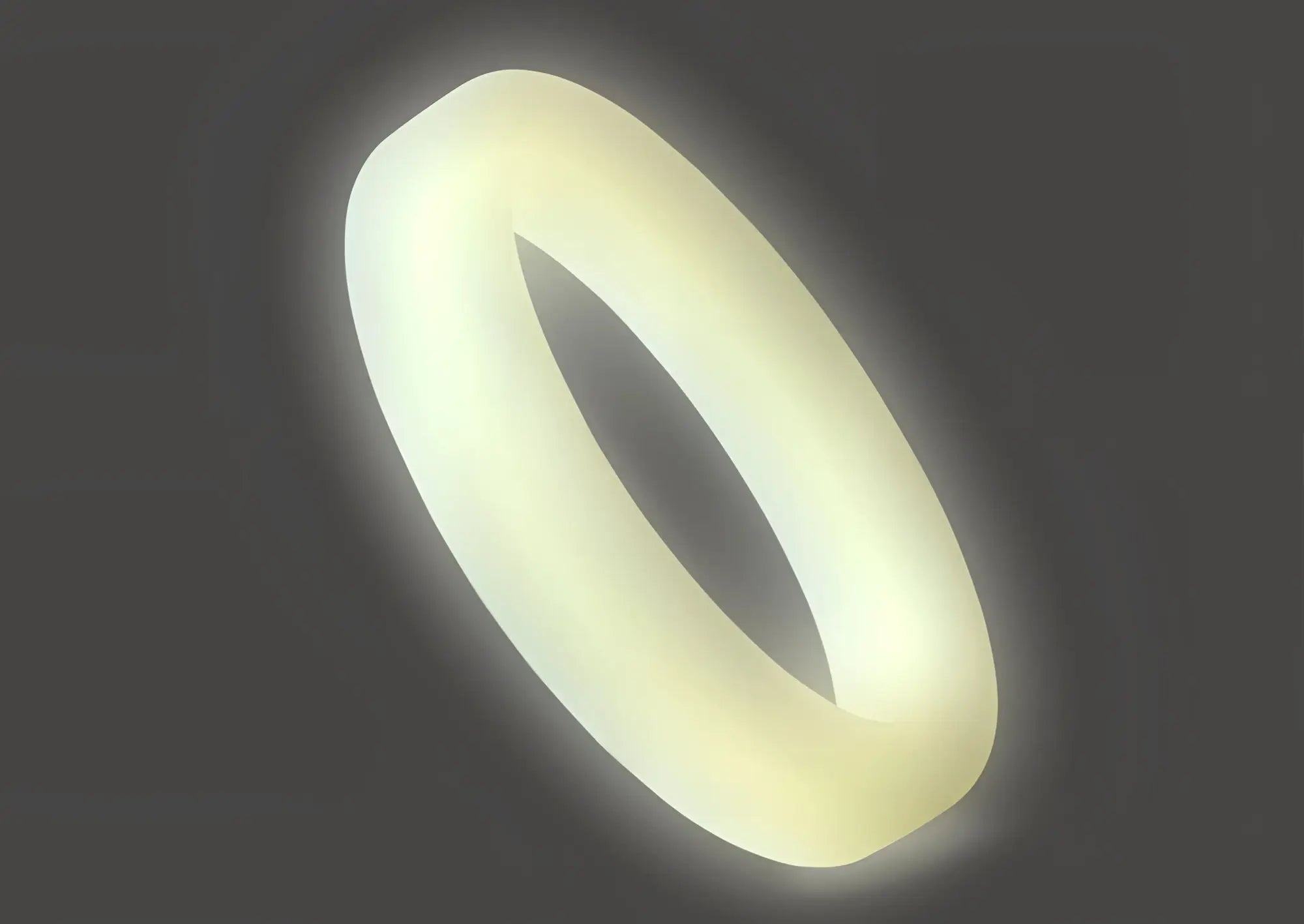 Perfectfit classic silicone medium stretch penis ring 36mm smooth pale yellow with soft glow in the dark
