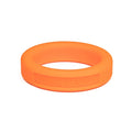 Bright orange perfectfit classic silicone medium stretch penis ring with smooth rounded design and embossed text