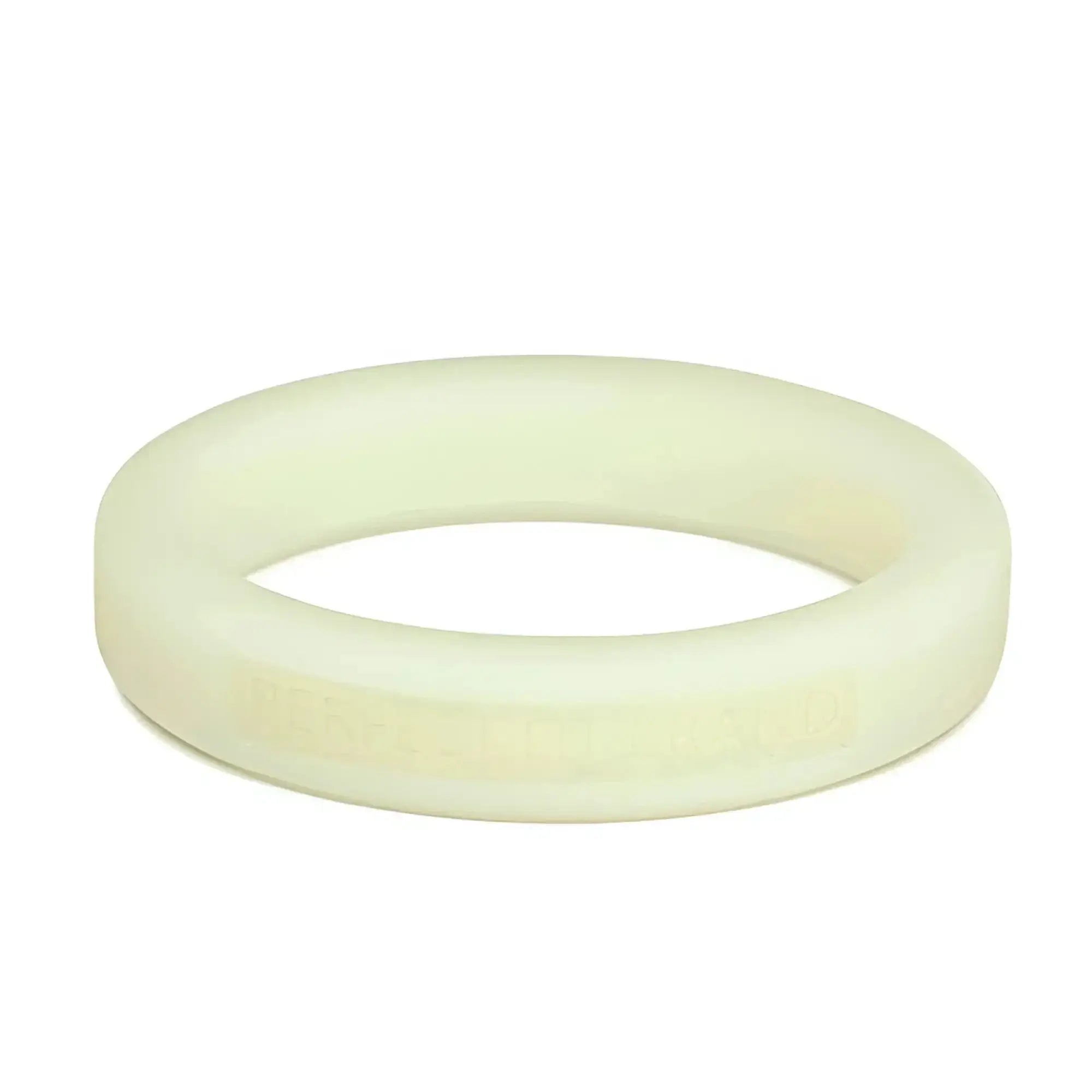 Off-white smooth rubber perfectfit classic silicone medium stretch penis ring 44mm glow in the dark