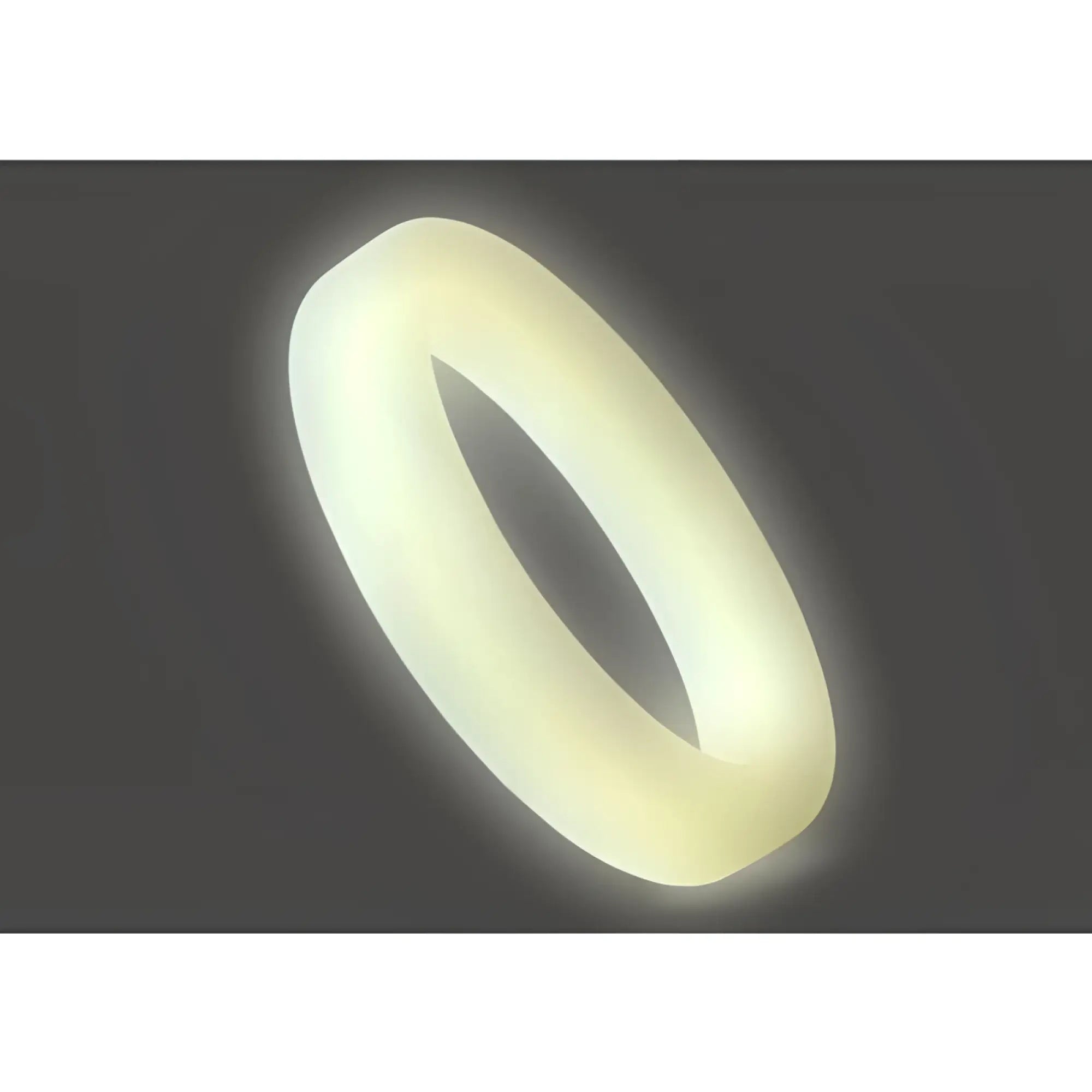 A soft glowing off-white silicone perfectfit classic medium stretch penis ring with a smooth rounded design