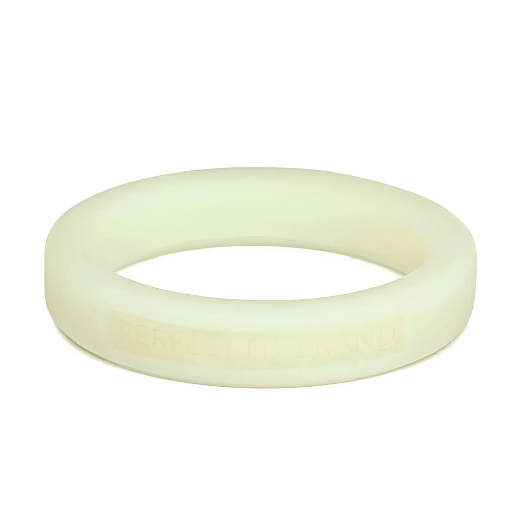 Off-white smooth rubber perfectfit classic silicone medium stretch penis ring 44mm glow in the dark
