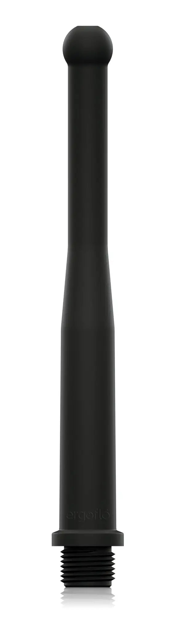 Black cylindrical antenna with threaded base and rounded top compatible with PerfectFit Ergoflo silicone flex tip nozzle