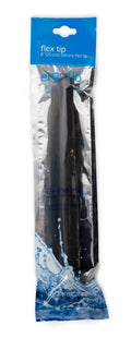 Black silicone flex tip pens in a clear plastic package with blue branding perfectfit ergoflo 20cm silicone flex tip nozzle