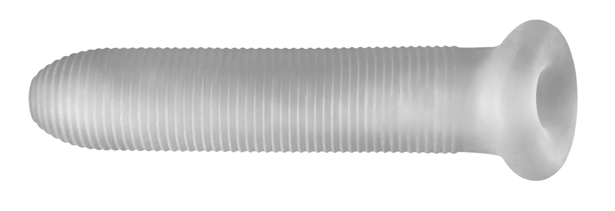 Transparent silicone screw with rounded head and threaded shaft for perfectfit fat boy micro rib sheath 7.5in