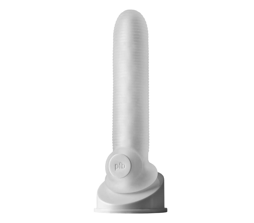 White silicone finger cover with textured grip and pfb logo for perfectfit fat boy micro rib sheath 7.5in