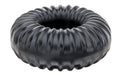 Black ribbed silicone ring perfectfit ribbed ring showing texture and flexible material for comfortable wear