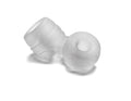Transparent silicone earbud tips with a rounded ergonomic design from perfectfit silaskin cock and ball clear