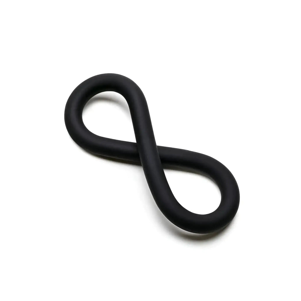 Black infinity-shaped silicone rubber band perfectfit silicone hefty wrap ring 229mm for secure bundling