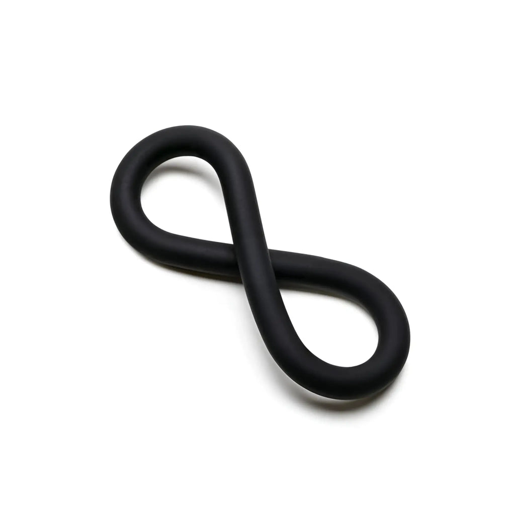 Black infinity-shaped silicone rubber band perfectfit silicone hefty wrap ring 229mm for secure bundling