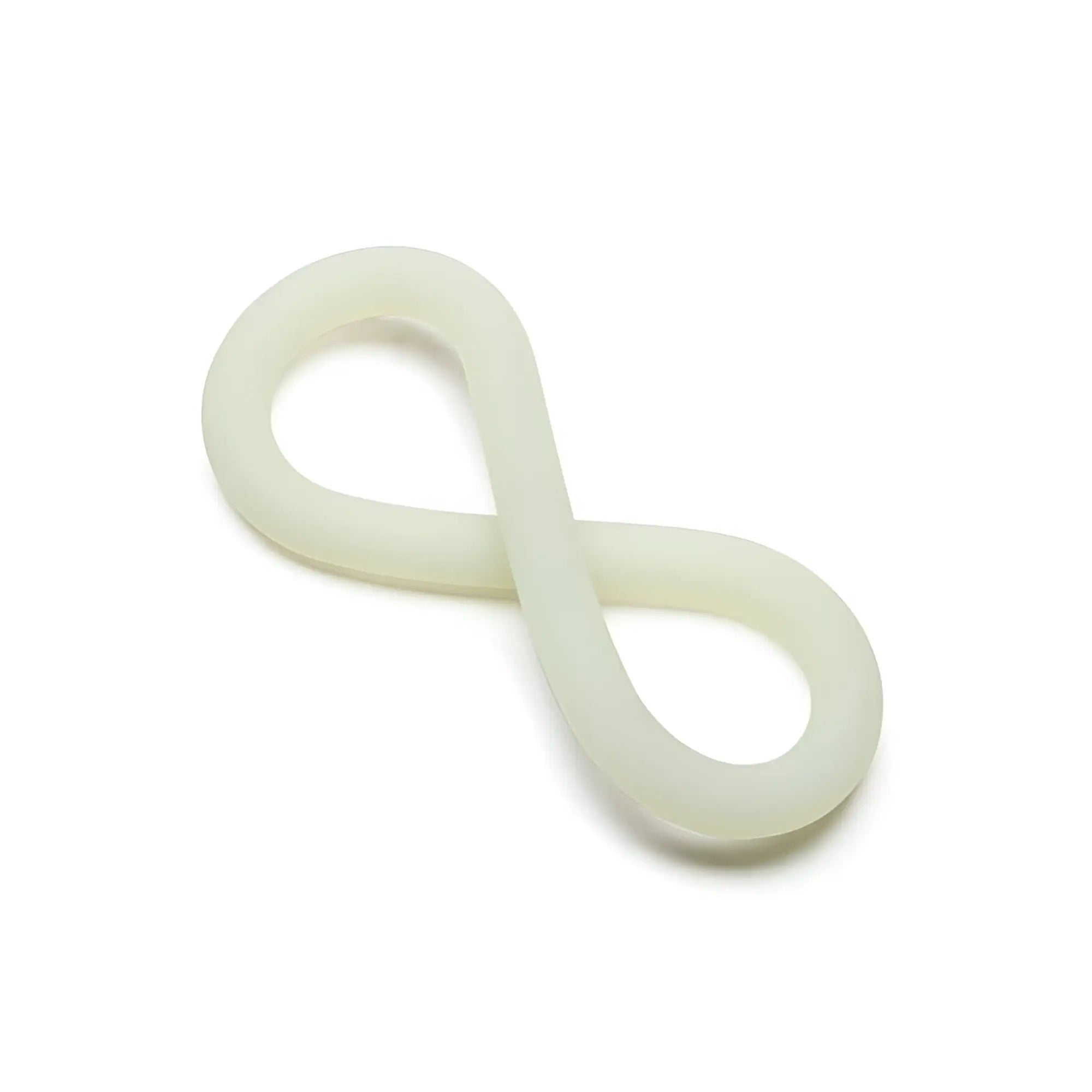 Cream-colored infinity symbol shaped rubber band made of silicone from perfectfit hefty wrap ring 229mm glow in the dark