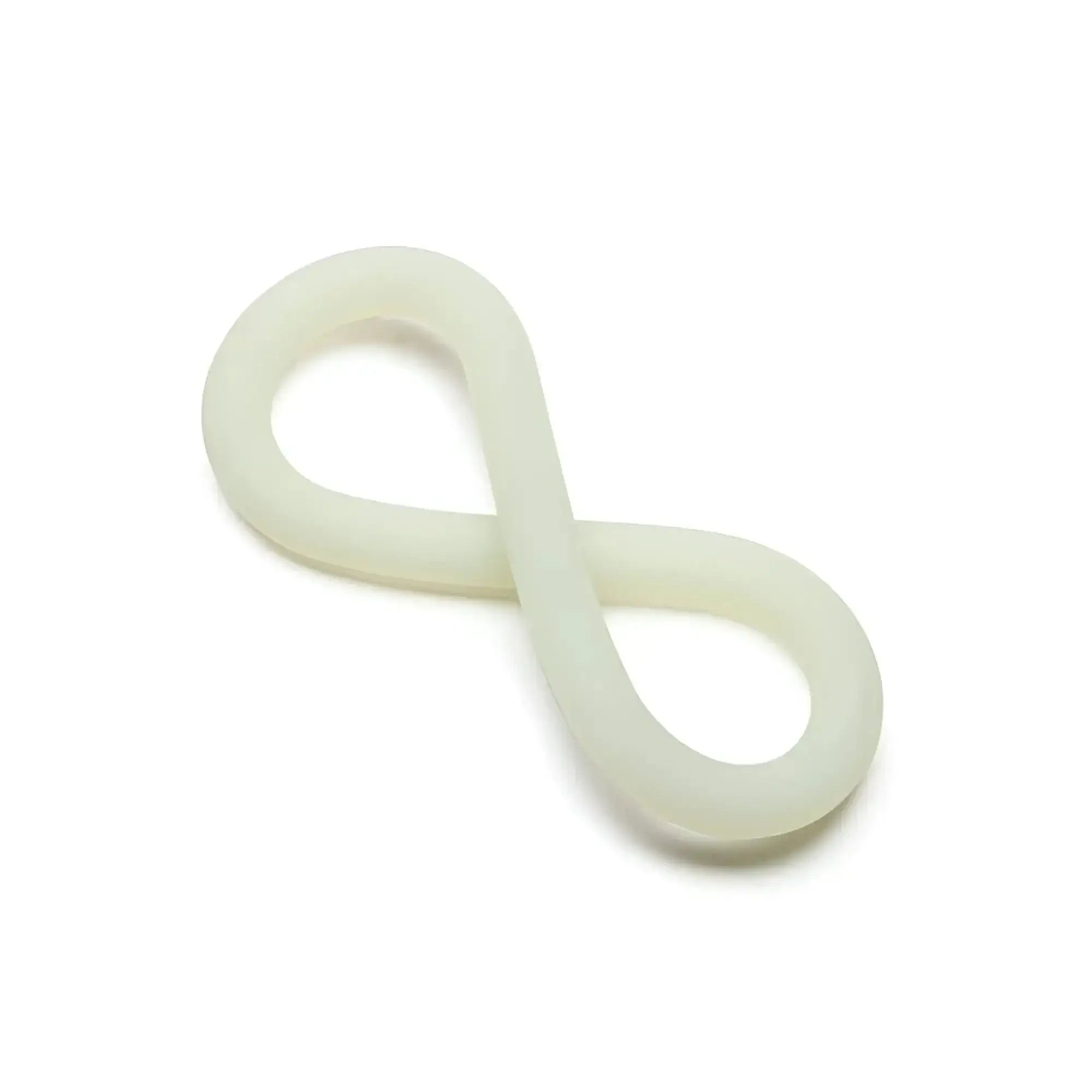 Cream-colored infinity symbol shaped rubber band made of silicone from perfectfit hefty wrap ring 229mm glow in the dark