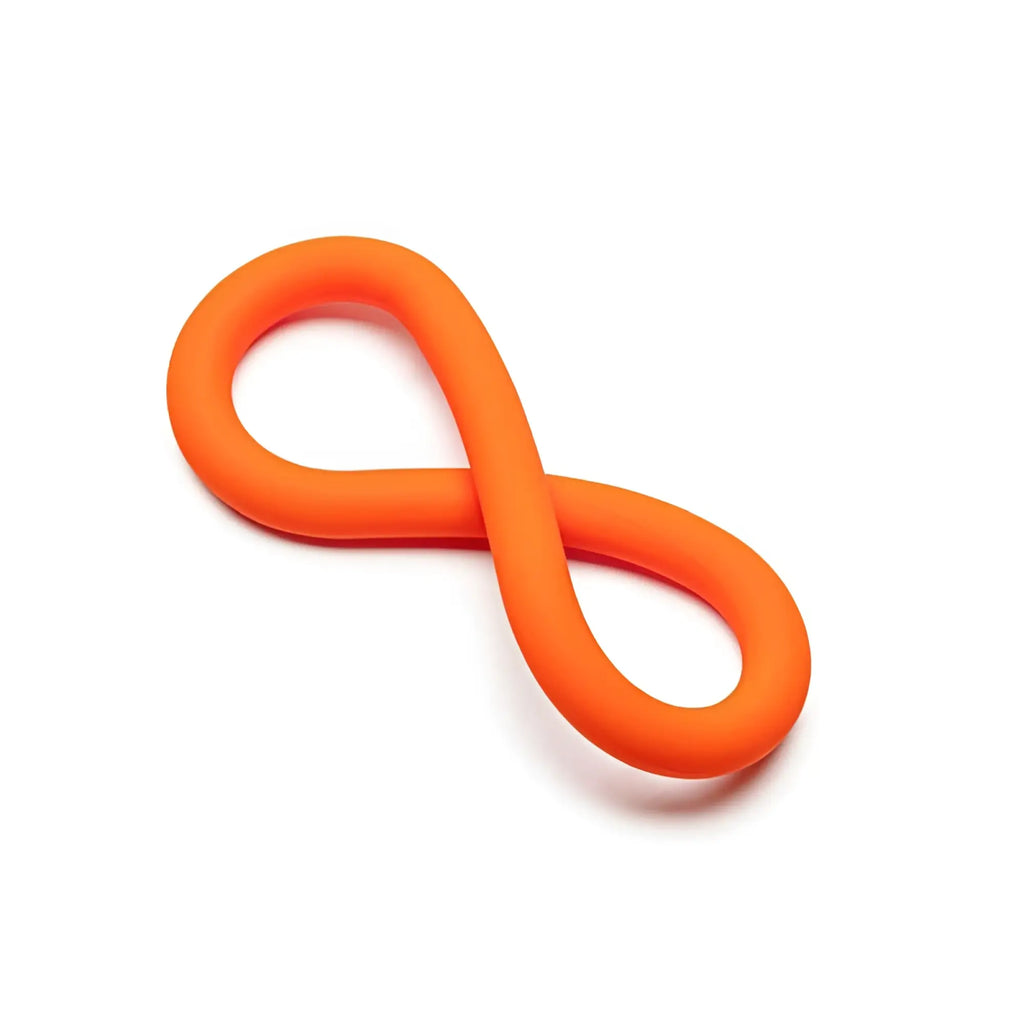 Bright orange silicone infinity shaped toy perfectfit silicone hefty wrap ring 229mm for flexible use