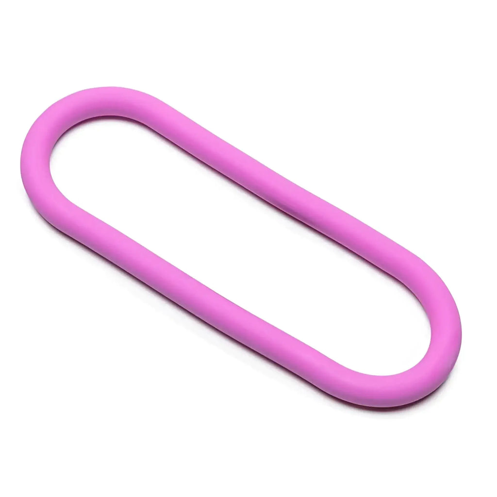 A soft pink silicone paperclip with a smooth rounded oval shape in the perfectfit silicone hefty wrap ring 305mm pink