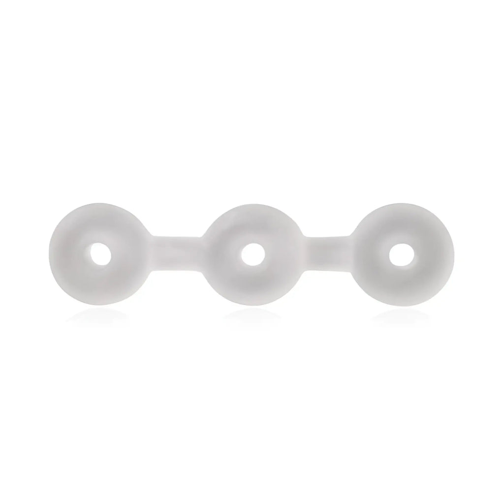 Transparent silicone three-ball connector cock ring perfectfit triple stack for comfort and durability