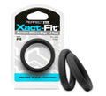 Black silicone rings perfectfit xact-fit size 16 1.6 inch pack of 2 designed for comfort and durability