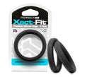 Black silicone rings perfectfit xact-fit size 19 1.9 inch two pack for comfortable daily wear
