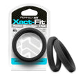 Perfectfit xact-fit black silicone rings size 23 2.3in 2 pack for comfortable everyday wear