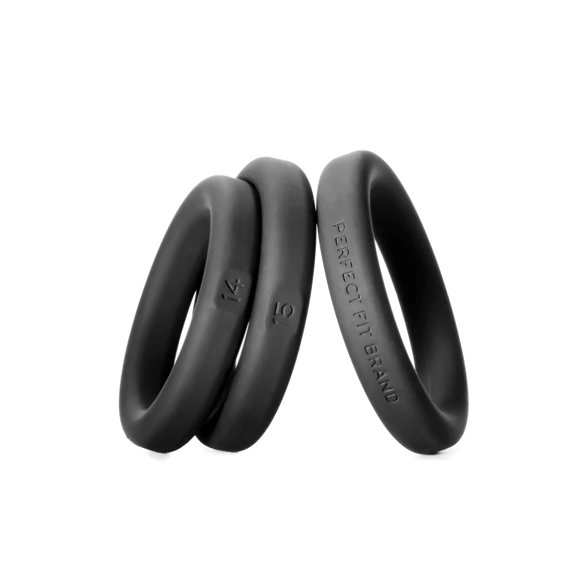 Black silicone rings from perfect fit with engraved size markings and smooth flexible texture medium 3 ring kit