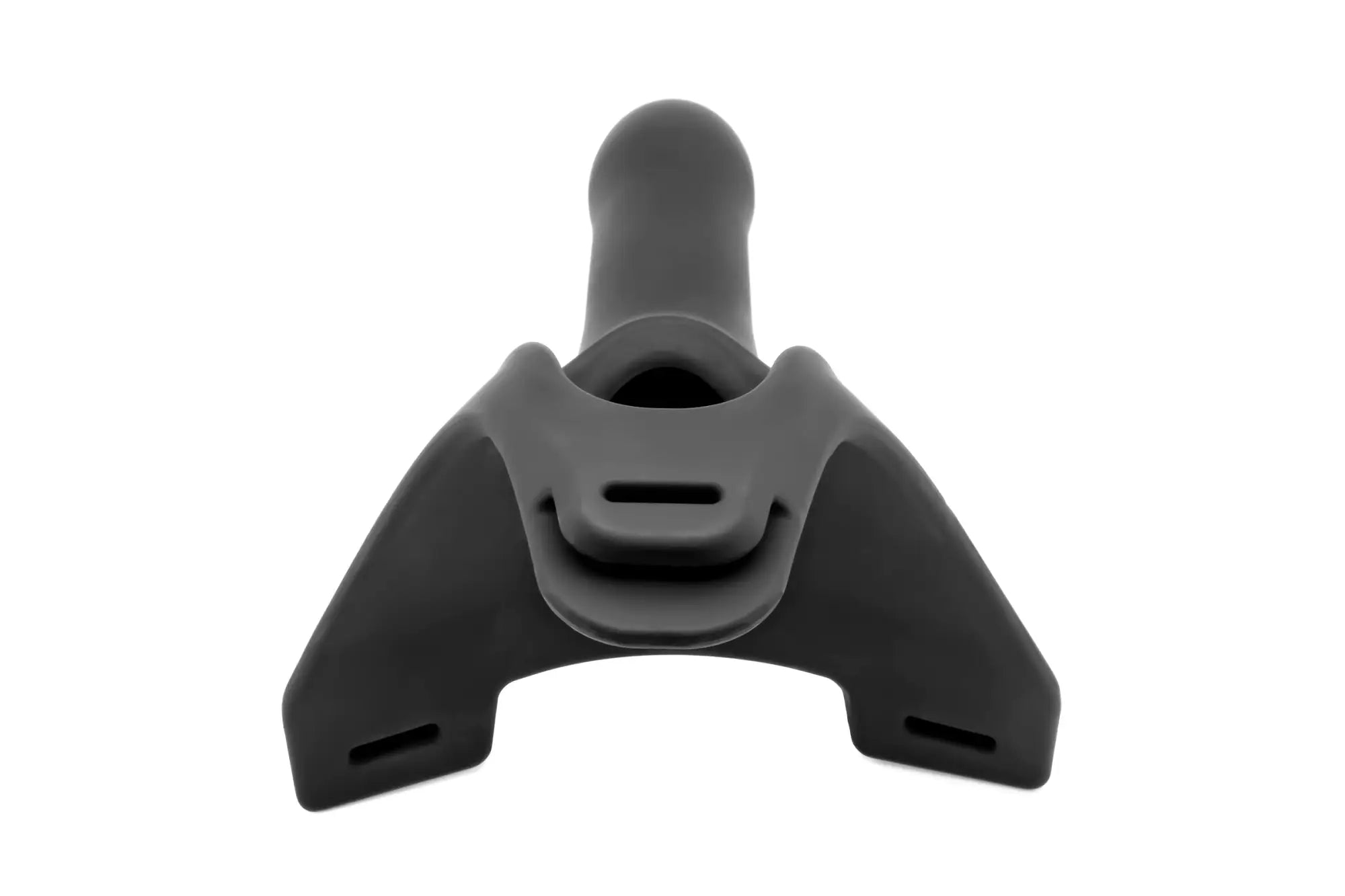 Black plastic snorkel clip perfectfit zoro strap on 5.5in with central grip and two side arms for securing equipment
